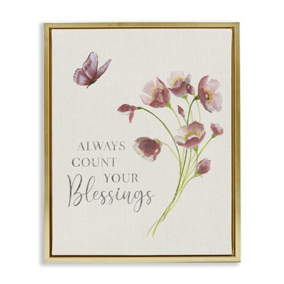 Cadre flottant Count Your Blessings Florals, design par Janet Tava