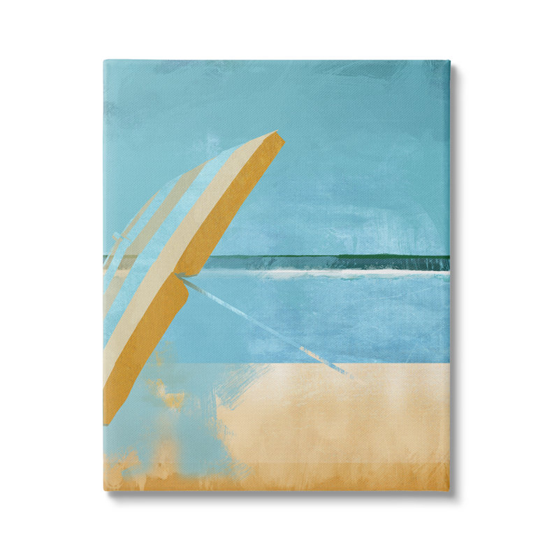 Parasol de Sunny Beach, Plaque murale, H 24 po x l 24 po x P 1,5 po