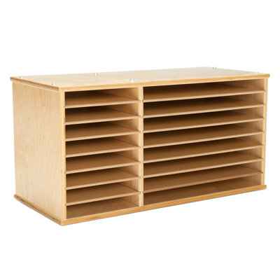 16 Compartment Manufactured Wood Shelving Unit