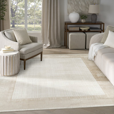 Tapis ivoire moderne beige Leuchte 7 pi 10 po x 9 pi 10 po