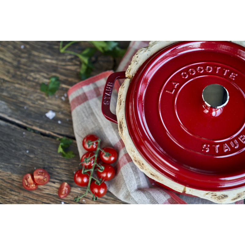 La Cocotte Cast Iron Round Cocotte, 2.75 quarts, Cherry