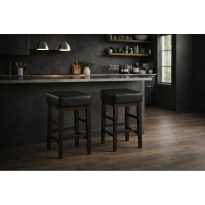 Tabouret de comptoir rembourré en similicuir Duffield