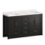 Meuble-lavabo double 60 po avec comptoir 60 po