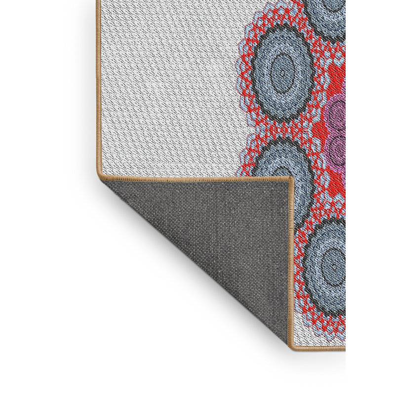 Tapis rouge / bleu Power Loom, Rectangle 2 pi x 4 pi