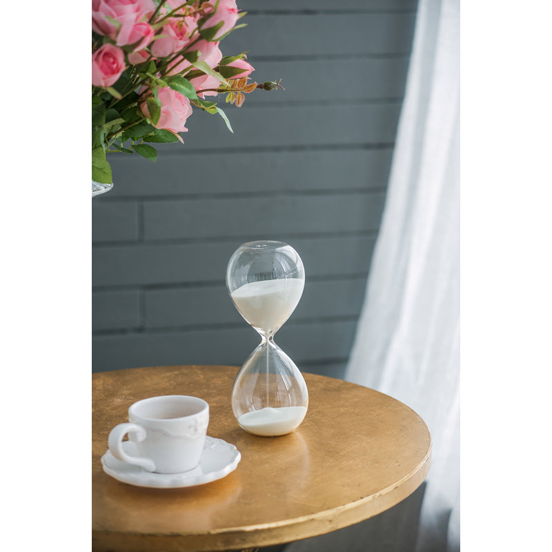 Hedberg Hourglass, White, 8" H x 3" W x 3" D, 2