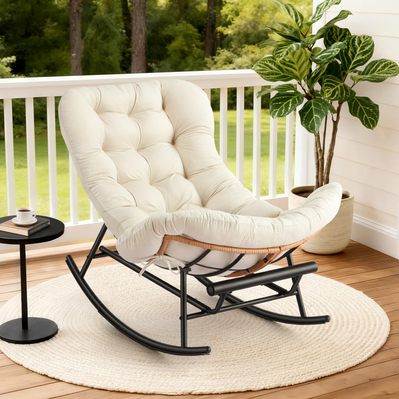 Ensemble de repose-pieds surdimensionné Papasan, Beige