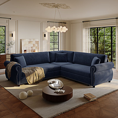 Upholstered Sectional Couche Convertible Sleeper Sofa