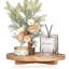 Ronde ronde en bois pour comptoir de salle de bain de style campagnard, décor de cuisine pour porte-savon, parfum, bougie, éponge