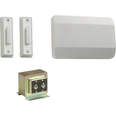 Ensemble de sonnette double avec deux boutons en blanc