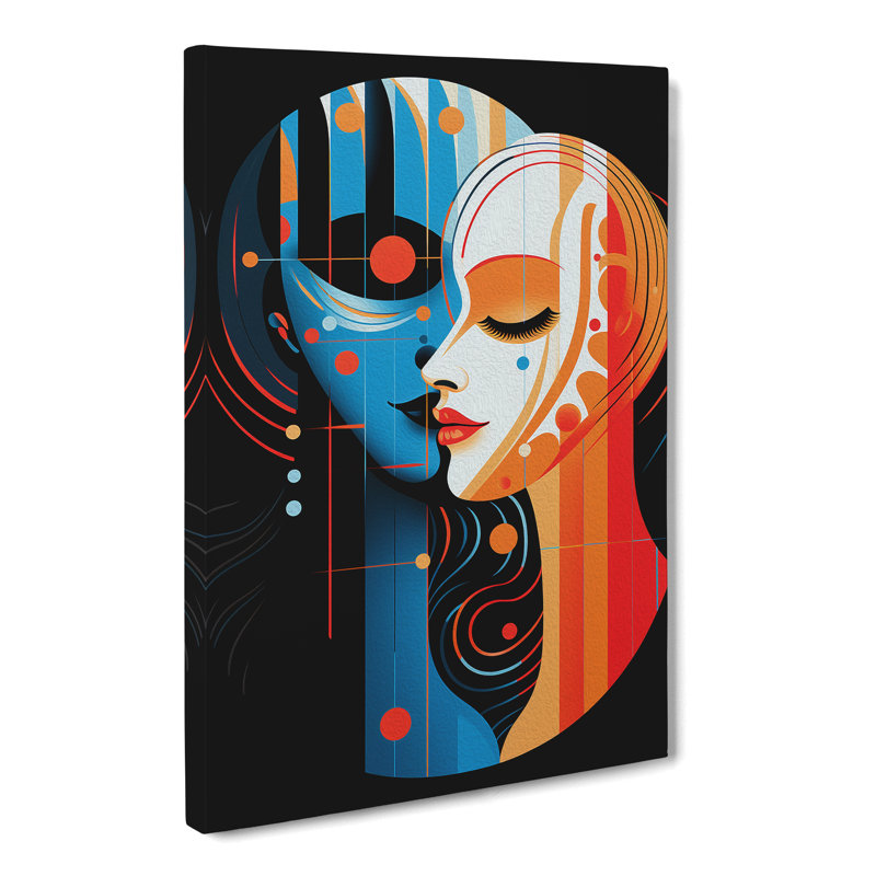 Gemini Zodiac Op - Wrapped Canvas Print