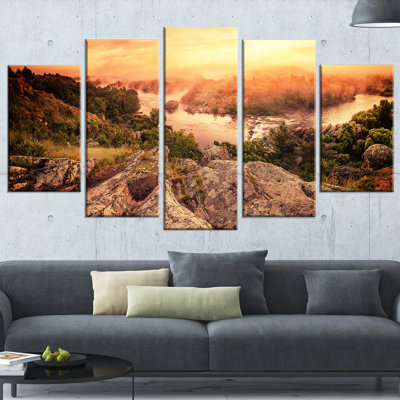 « rétro mountain », ensemble de 5 reproductions d’art mural sur toiles tendues
