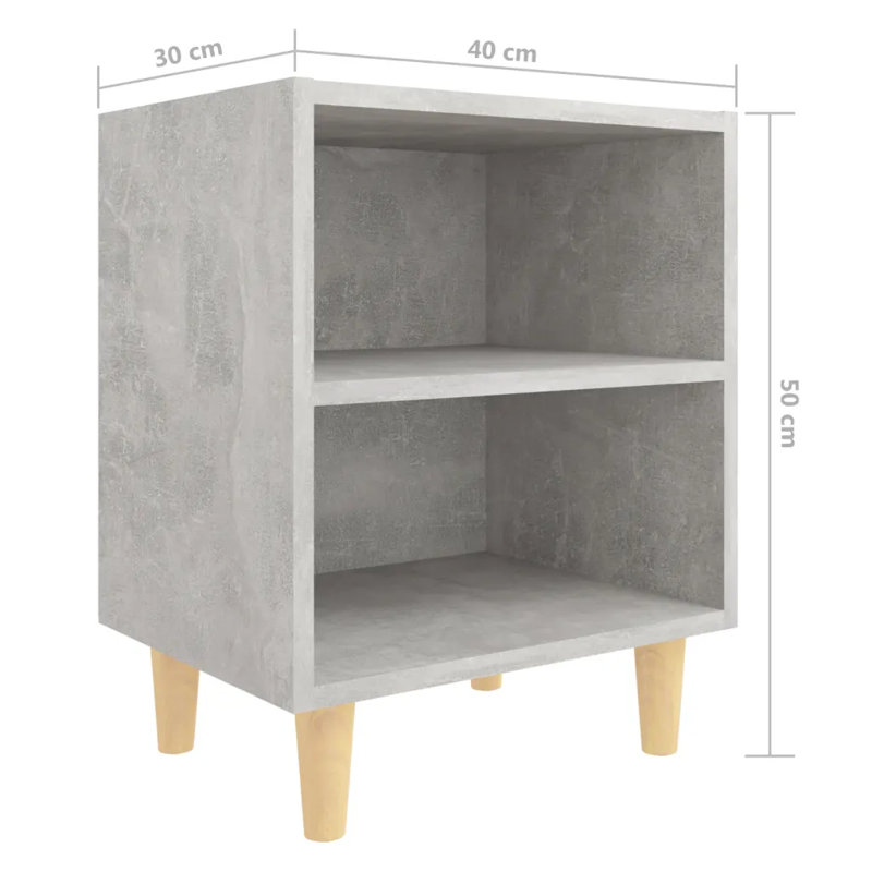Southwell 40cm W Bedside Table, Concrete Grey