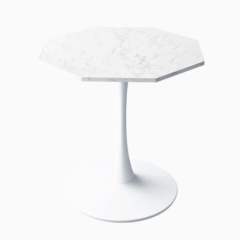 Graclynn Metal Base Dining Table, White Marble