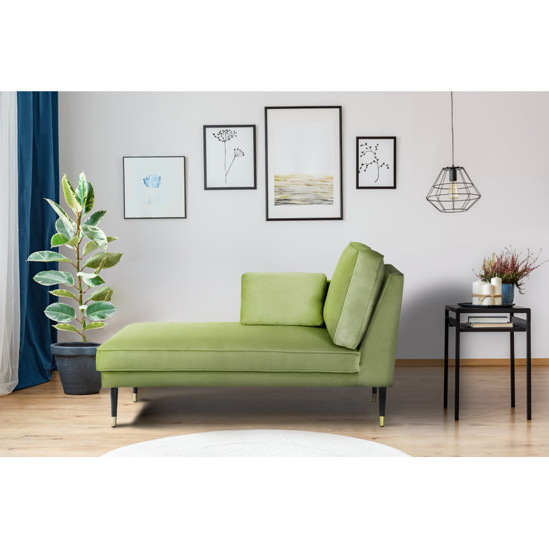 Pickering Upholstered Chaise Lounge, Green