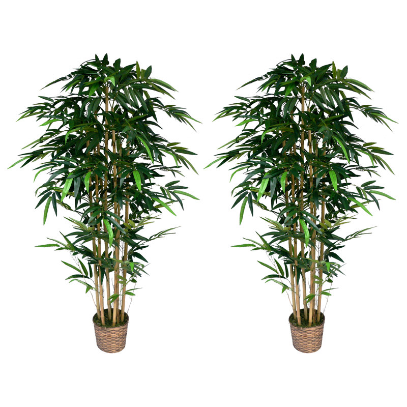 72" Tall High End Realistic Silk Bamboo Tree in Basket, 2