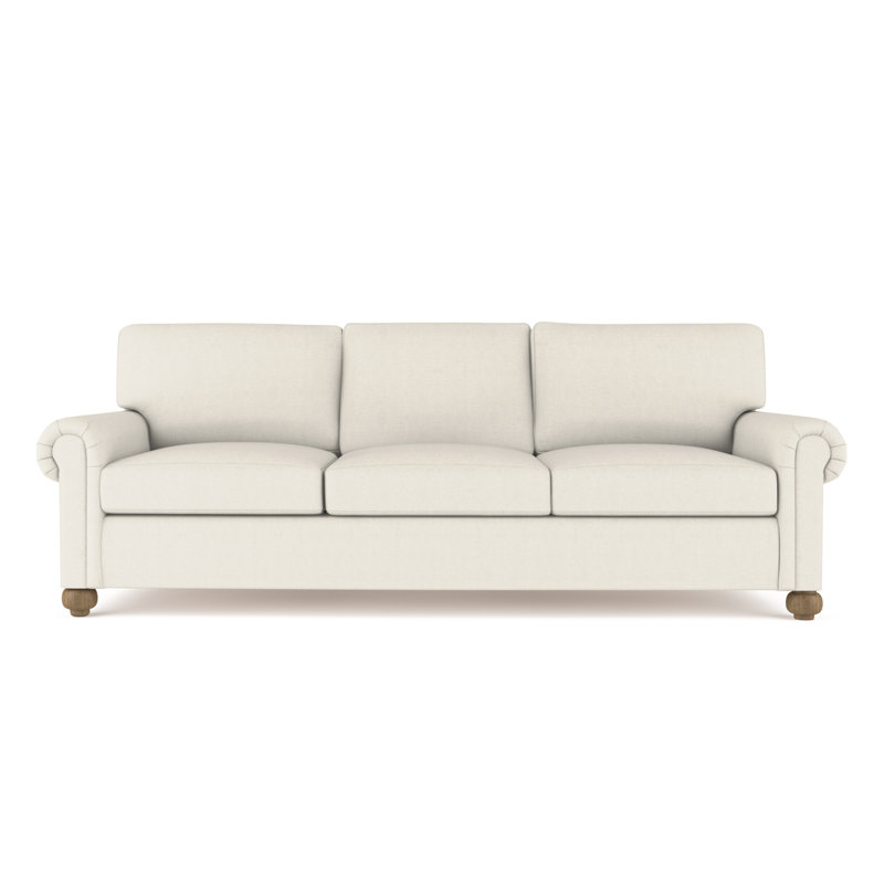 Canapé Leroy, Lin à tissage carré albâtre, H 36 po x l 84 po x P 49 po, Naturel