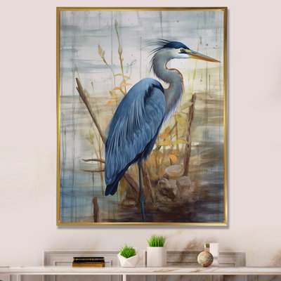 Blue Heron by the Watersite Watercolor I - Print