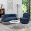 Stevie Boucle Swivel Barrel Chair-24380980