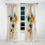 Teal Orange Line Art Conceptual Abstracts II - rideau occultant abstrait - 1 panneau-107824091