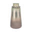 Vase en verre givré en forme de bouteille avec collier en métal sculpté pour la décoration intérieure - Grand vase décoratif pour décoration de salon - Argent et brun-36844349
