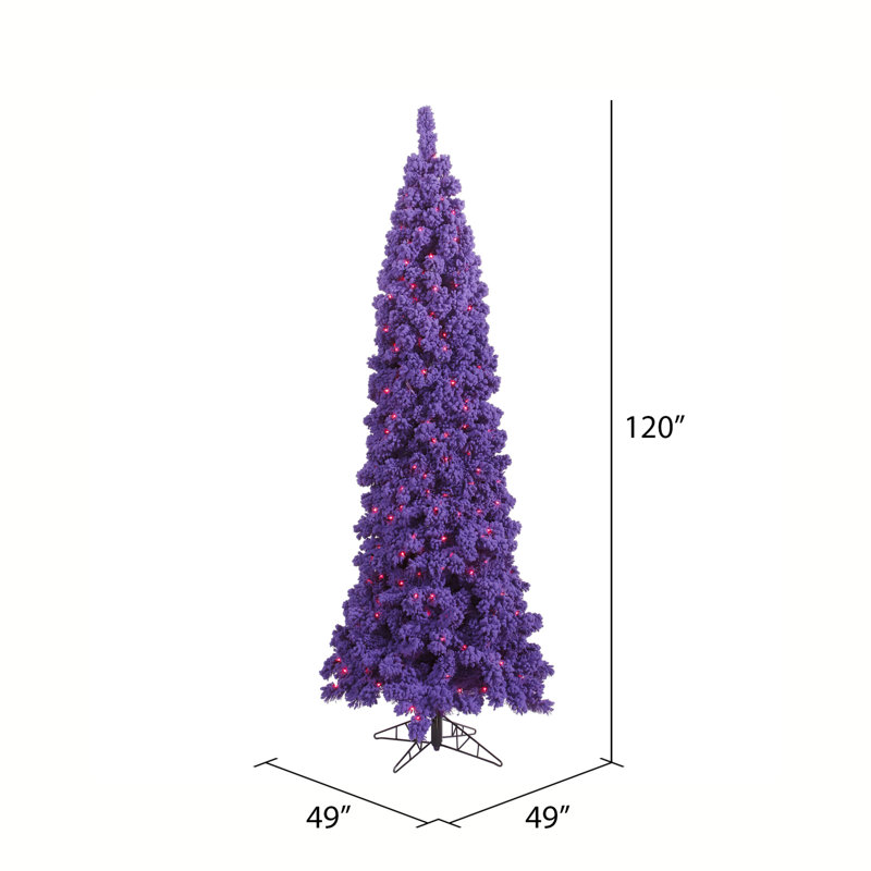 Artificial Christmas Tree with Stand, 10' H x 49" W, PurpleDura-Lit® Incandescent