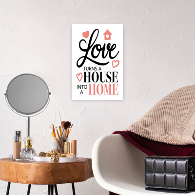 Love Turns House Home Modern Romantic Abstract Architecture Wall Art Print 1 Piece Wrapped Canvas Wall Art