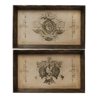 Ensemble de 2 plateaux de service