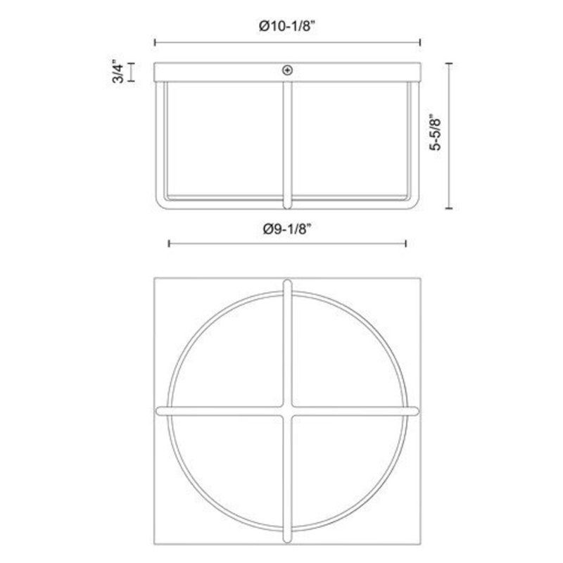 Regalo 1 - Light LED Flush Mount, Black, 5.63" H x 10.13" W x 10.13" D