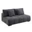 Canapé modulaire en chenille gris choisi avec coussins décoratifs et 2 repose-pieds