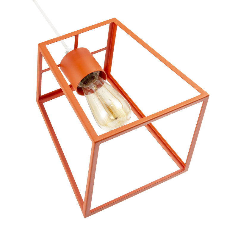 25cm H Metal Square Pendant Shade ( Screw On ), Orange