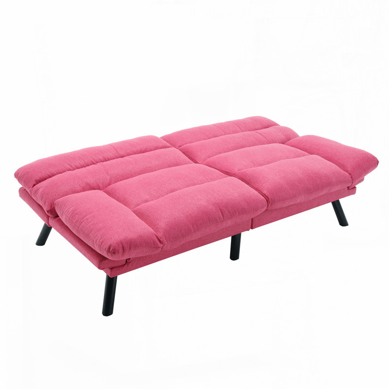 Canapé-lit rembourré convertible, Rose rouge