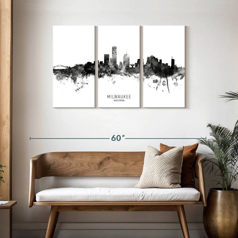 Rorry Milwaukee Wisconsin Skyline II, 28" H x 45" W