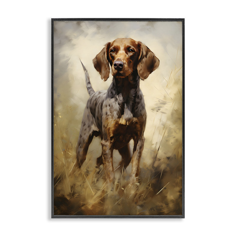 Alerte, chasse, estampe numérique par Petal Prints Design, H 18 po x l 12 po, Giclée encadrée noir minuit