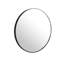 Grand miroir rond noir de 24 po avec un cadre de réflexion transparent et lumineux pour les autres pièces de la salle de bain-120995362