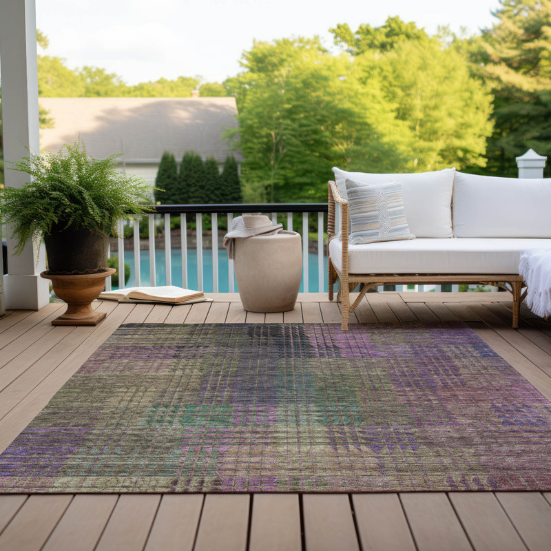Tapis intérieur / extérieur Malchow avec envers antidérapant, Rectangle 2 pi 6 po x 3 pi 10 po
