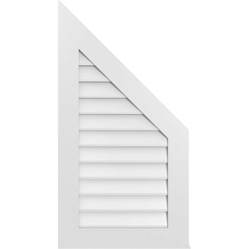 Half Peaked Right Surface Mount Signature Urethane Non-Functional Gable Vent 12/12 Pitch Primed Tan, 1" H x 42" L x 22" W
