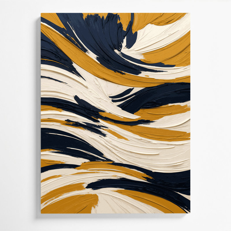 Abstrait paysage, art mural beige sur toile 93, H 36 po x l 24 po
