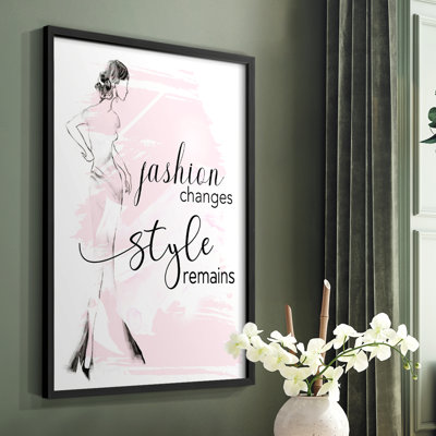 Fashion Changes Style Remains Framed Print - Solid Wood