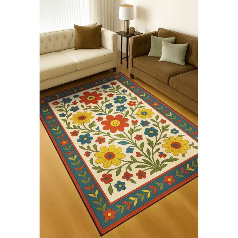 Tapis blanc tissé à motif lavable Mosso, 2'6" x 9'10"