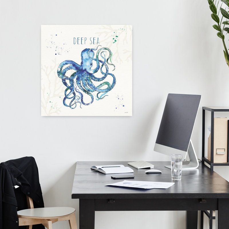 Pieuvre de mer profonde II, art côtier, H 18 po x l 18 po