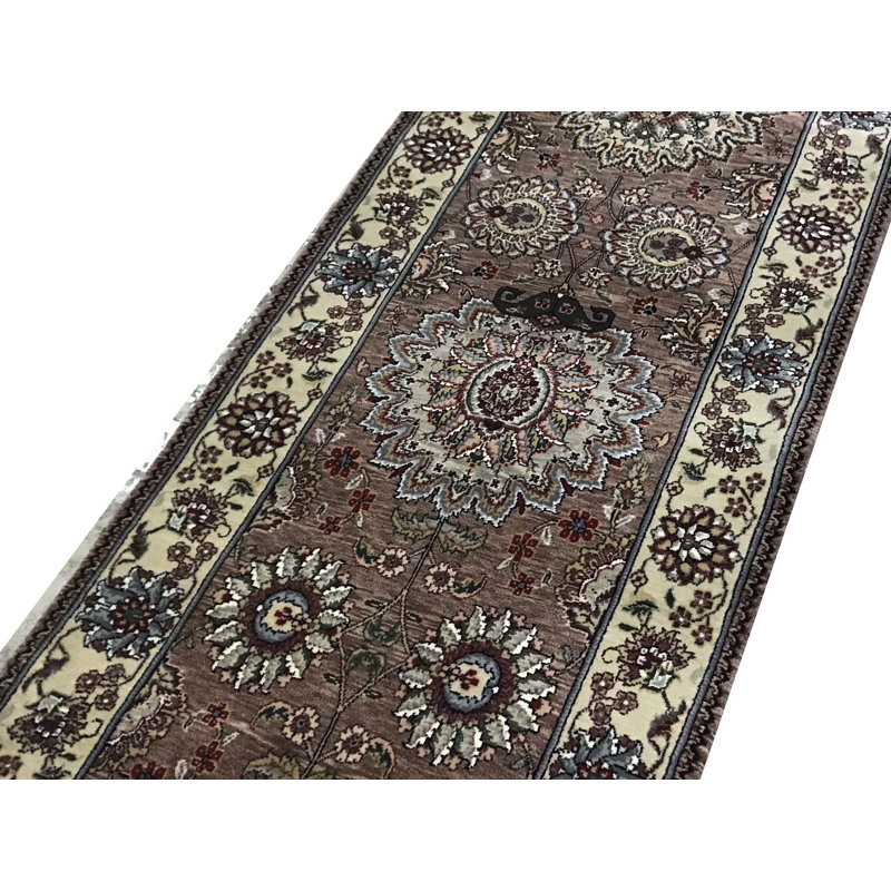 One-of-a-Kind 2'6" X 12' Runner Wool Area Rug in Brown