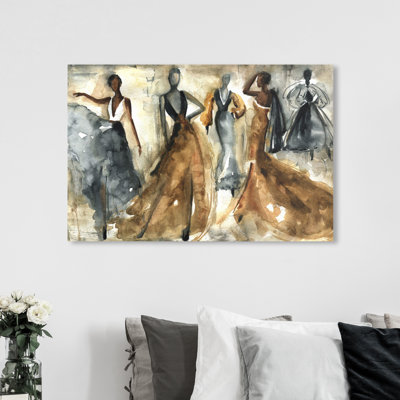 Fashion and Glam Bailando Dress - peinture sur toile
