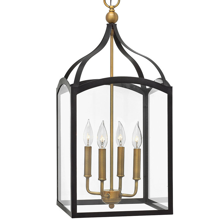 Hinkley 4-Light Open Frame Foyer Chain-Hung Rectangle Chandelier