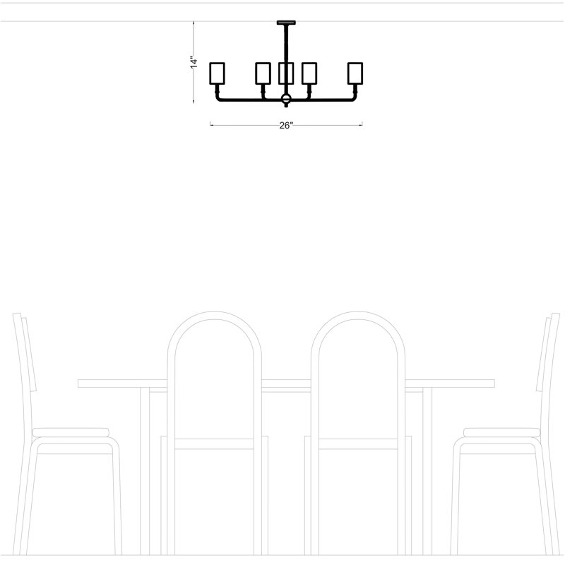 Rowley 5-Light Chandelier, Midnight Black