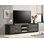 Meuble télé 1Pc avec tablettes ouvertes contemporaines et poignées en métal brossé