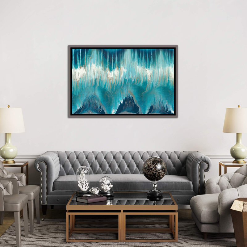 Reproduction d’art sur papier Chevron revisée « par Blakely Bering », H 18 po x l 26 po x P 1,5 po