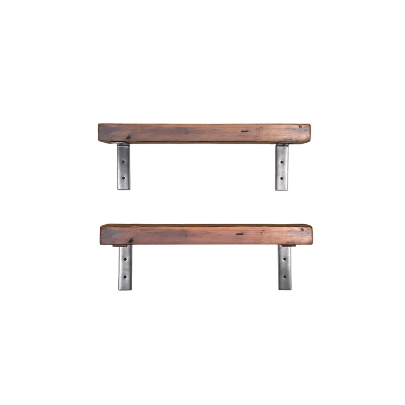 2 Piece Pine Bracket Shelf, 7.25" H x 24" W x 6" D
