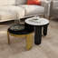 Table basse de luxe 4 en 1 dorée, ensemble de 4 tables gigognes rondes 4 pièces, table basse dorée pour salon, appartement, bureau, petit espace-681936575