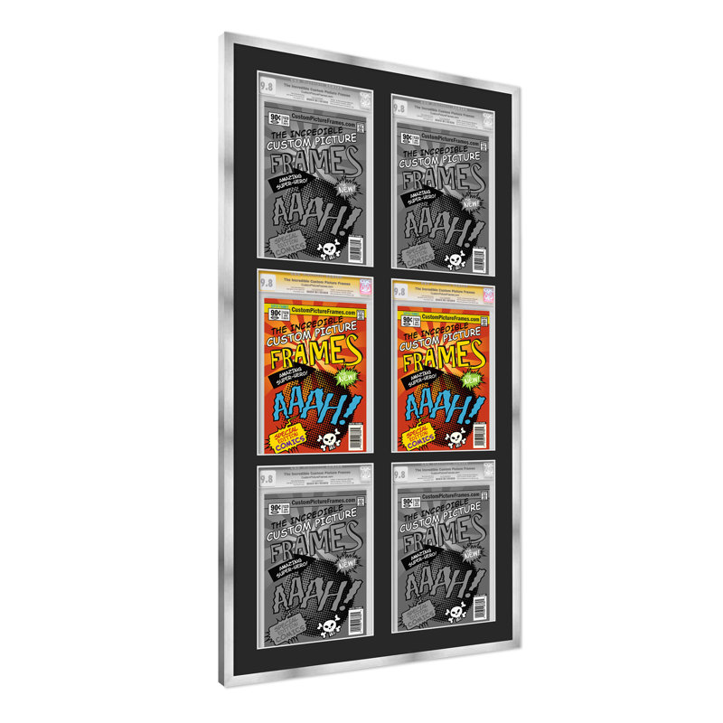 Cadre photo Collage, 20,75 po x 44,5 po, 8,125 po x 13 po, Argent / noir