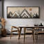 «Western Wood Effect Landscape Abstract Geometric Mountain Range», reproduction sur toile encadrée-111176751-98042303